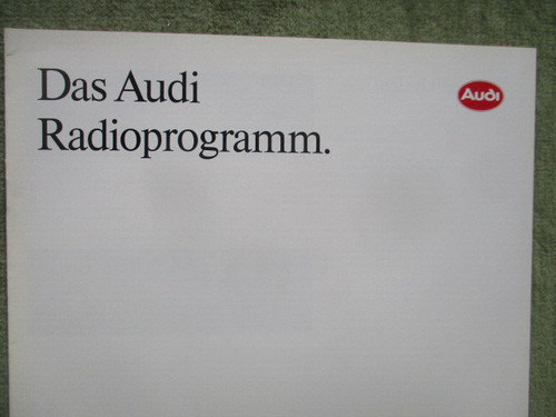 Audi radioprogramm prospekt - audi,